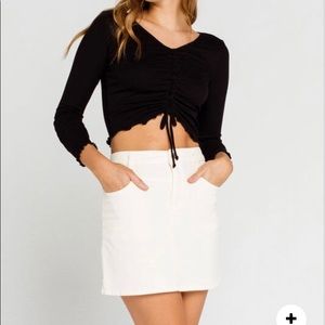 Cream Corduroy Skirt